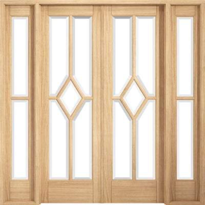 Reims Oak Pre-Finished 14 Glazed Clear Light Panels Interior Room Divider - 2031mm x 1904mm