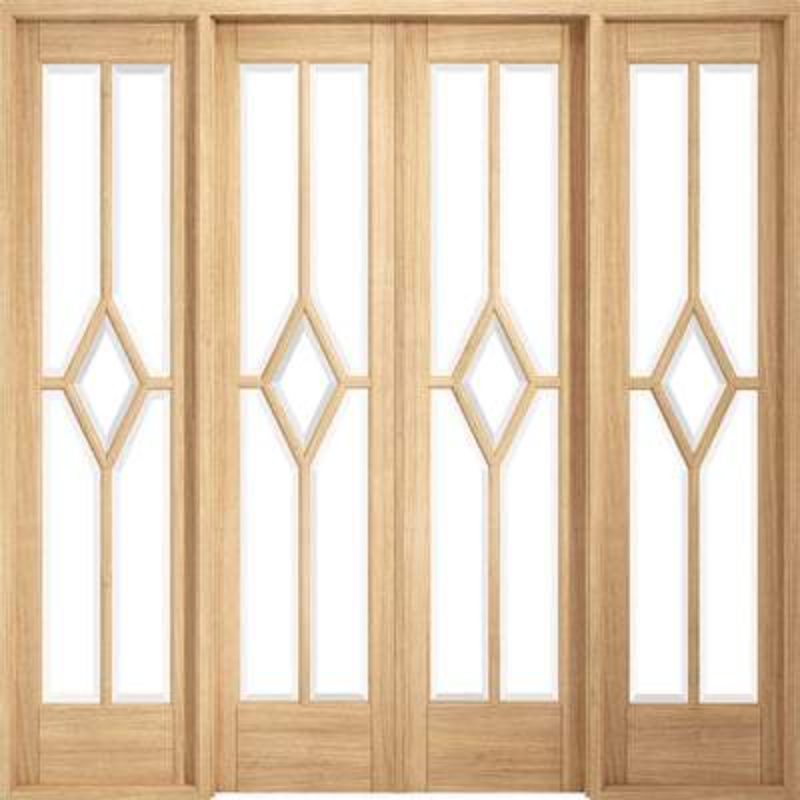 LPD Reims Oak Unfinished 20 Glazed Clear Light Panels Interior Room Divider - 2031mm x 2478mm