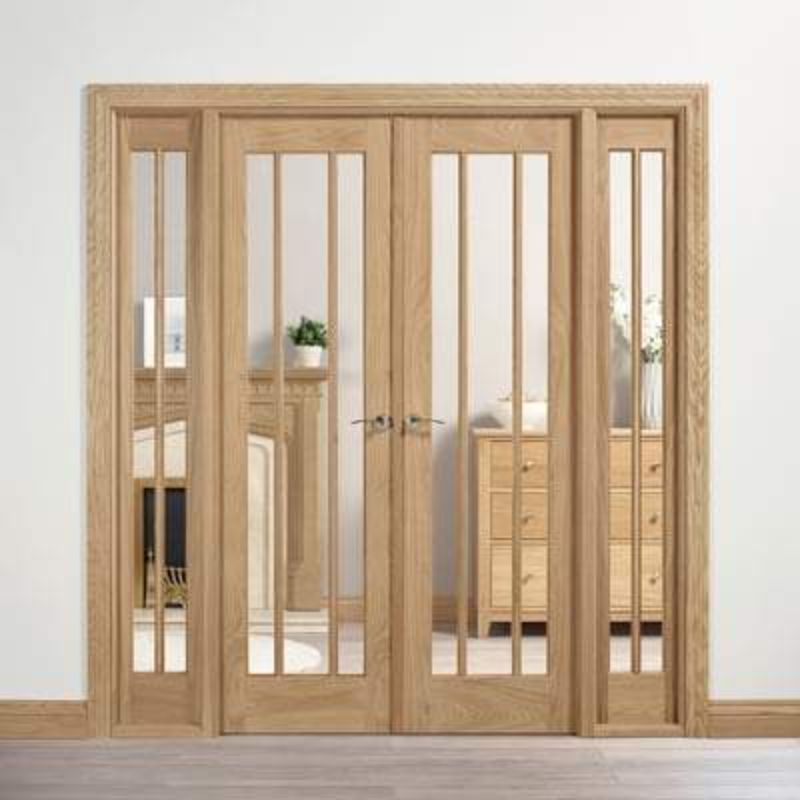 LPD Lincoln Oak Unfinished 10 Glazed Clear Light Panels Interior Room Divider - 2031mm x 1904mm