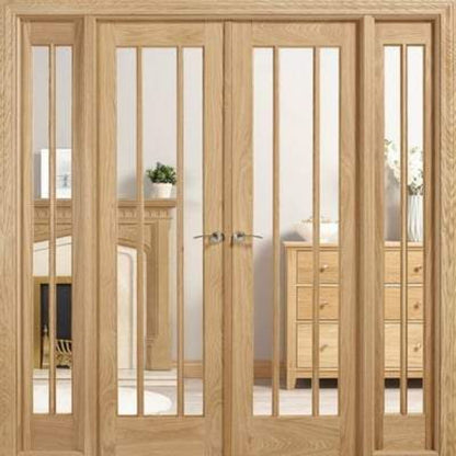 LPD Lincoln Oak Unfinished 10 Glazed Clear Light Panels Interior Room Divider - 2031mm x 1904mm