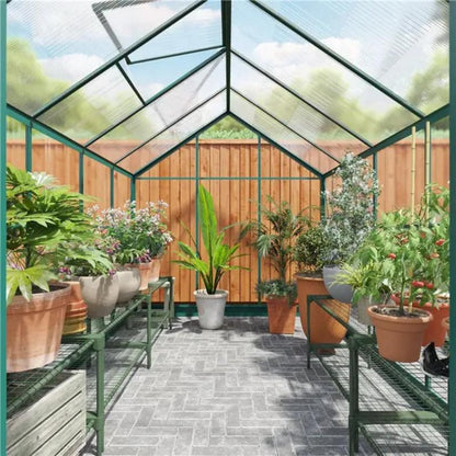 Rosette Hobby Aluminium Polycarbonate Greenhouse - All Sizes