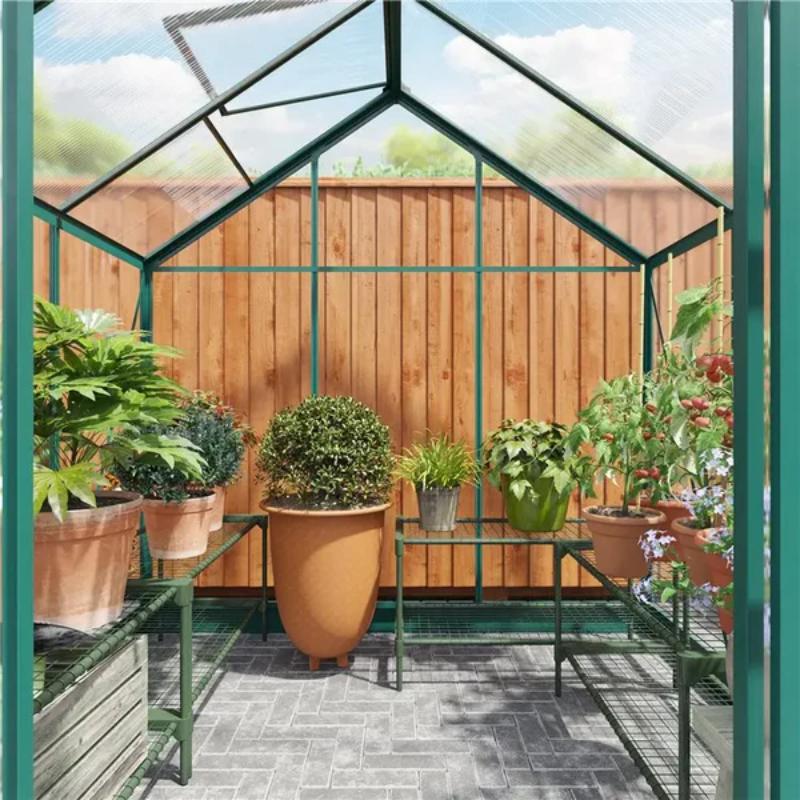 Rosette Hobby Aluminium Polycarbonate Greenhouse - All Sizes