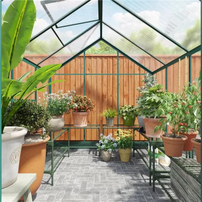 Rosette Hobby Aluminium Polycarbonate Greenhouse - All Sizes