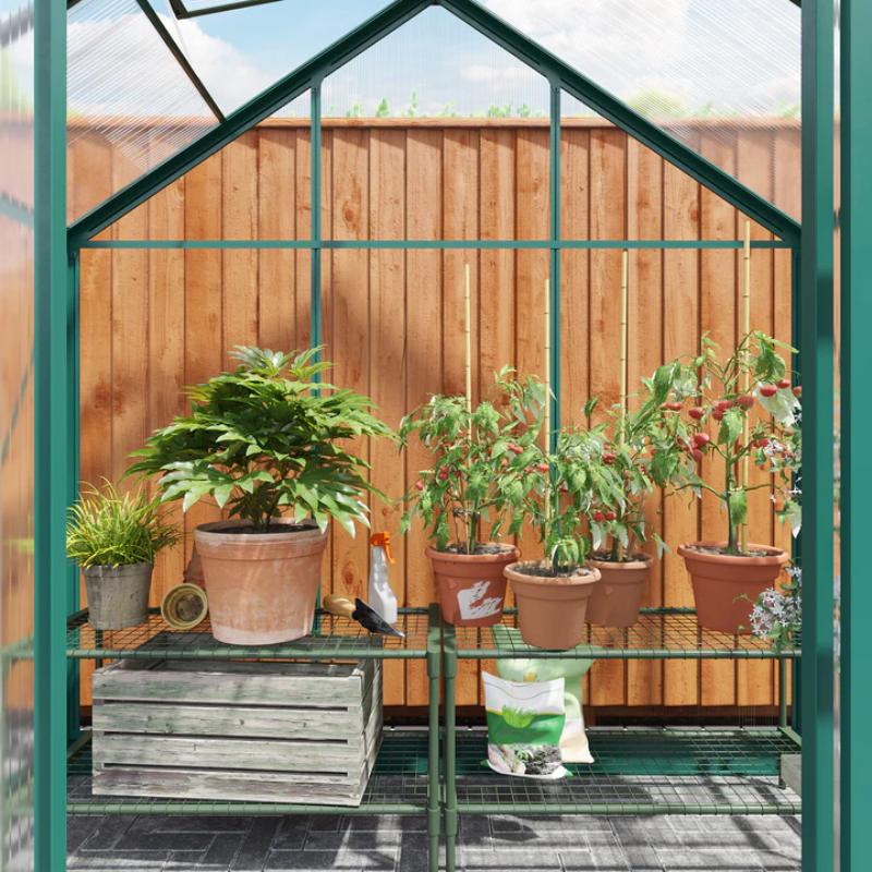 Rosette Hobby Aluminium Polycarbonate Greenhouse - All Sizes