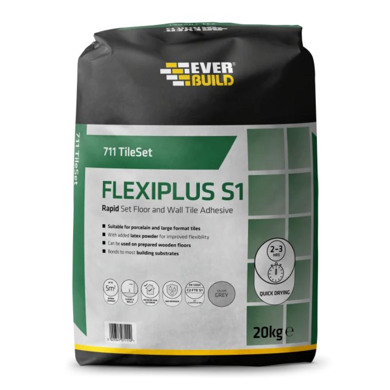 711 TileSet Fleixplus Tile Adhesive x 20Kg - All Colours