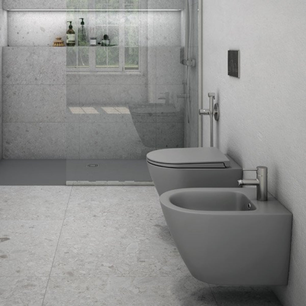 RAK Ceramics Feeling Wall Hung Bidet in Matt Grey