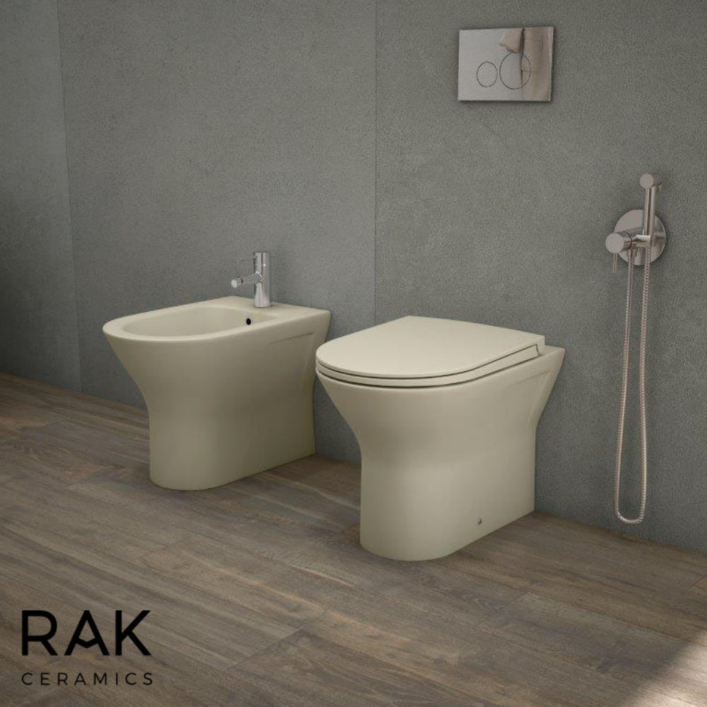 RAK Ceramics Feeling Back to Wall Bidet in Matt Greige