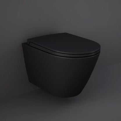 RAK Ceramics Feeling 365mm Wall Hung Pan - Matt Black