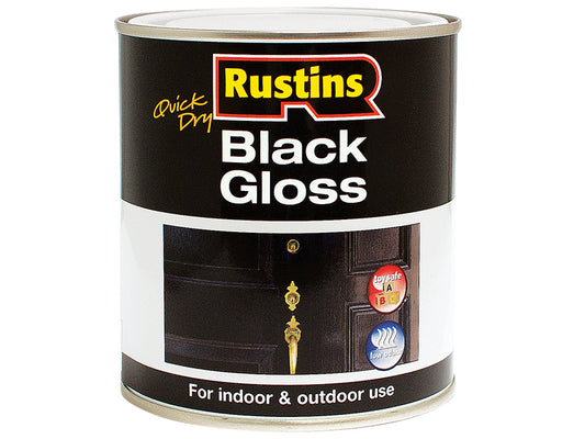 Rustins Quick Dry Black Gloss 250ml