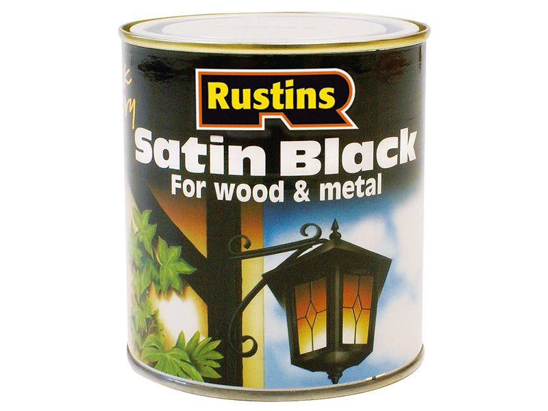 Rustins Satin Black Paint Quick Drying 250ml