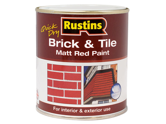 Rustins Quick Dry Brick & Tile Paint Matt Red 2.5 litre