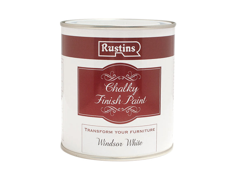 Rustins Chalky Finish Paint Windsor White 250ml