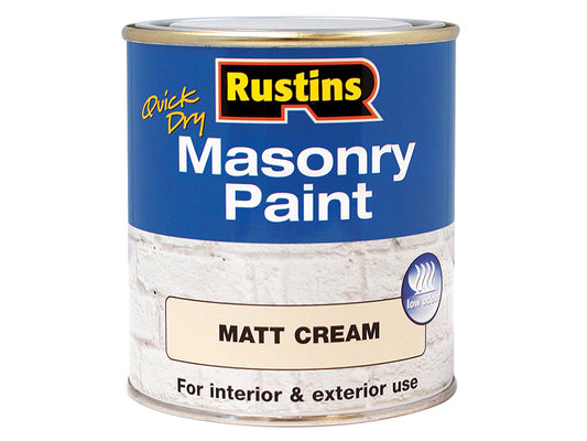 Rustins Quick Dry Masonry Paint Matt Cream 500ml