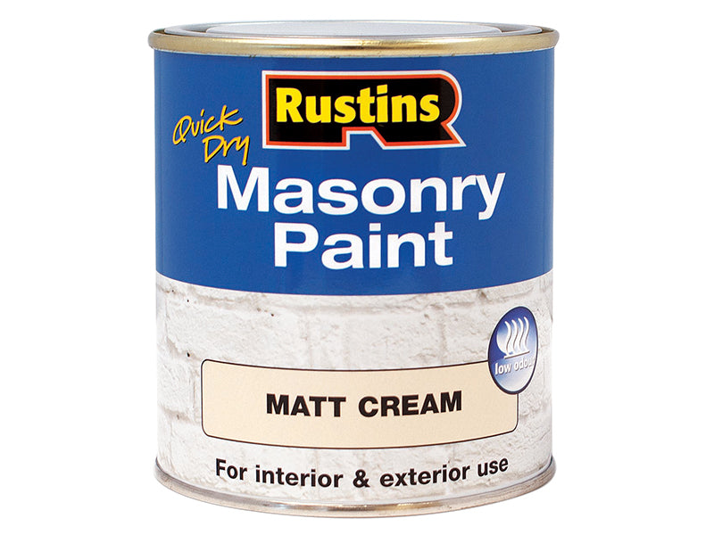 Rustins Quick Dry Masonry Paint Matt Cream 250ml