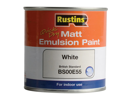 Rustins Quick Dry Matt Emulsion Paint White 250ml