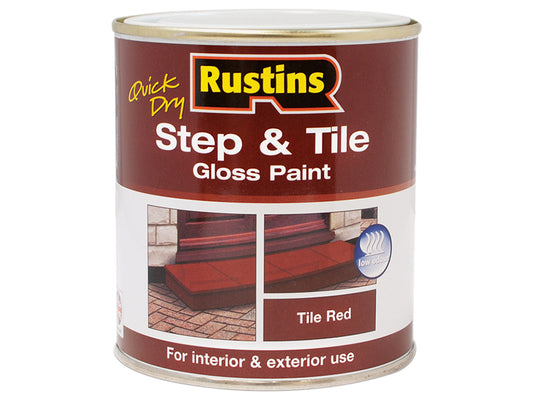 Rustins Quick Dry Step & Tile Paint Gloss Red 250ml