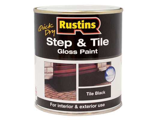 Rustins Quick Dry Step & Tile Paint Gloss Black 1 litre