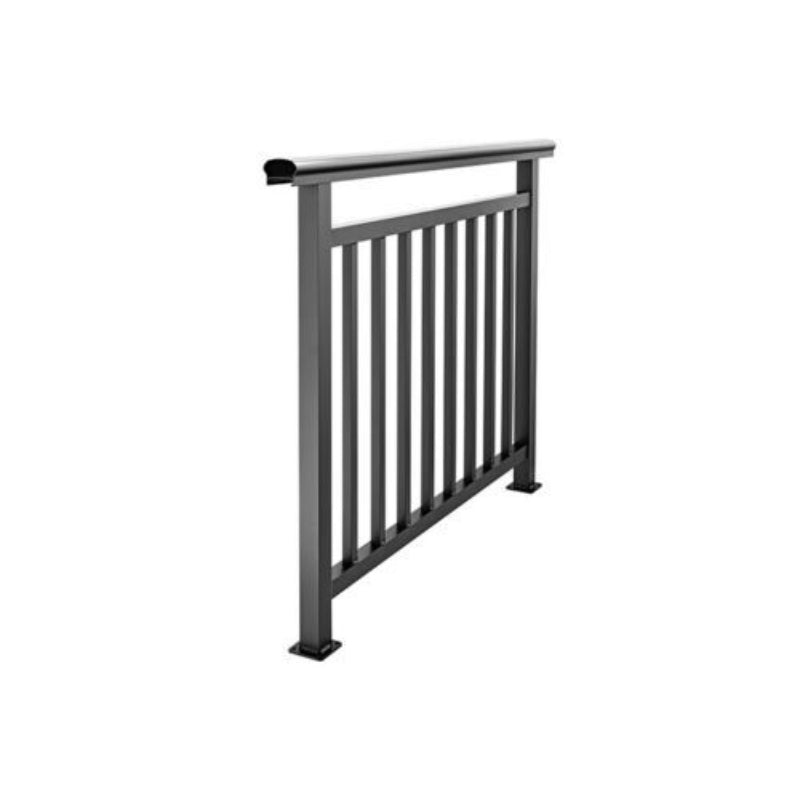 Cladco Aluminium Balustrade Black with Brackets and Foot Caps - All Sizes