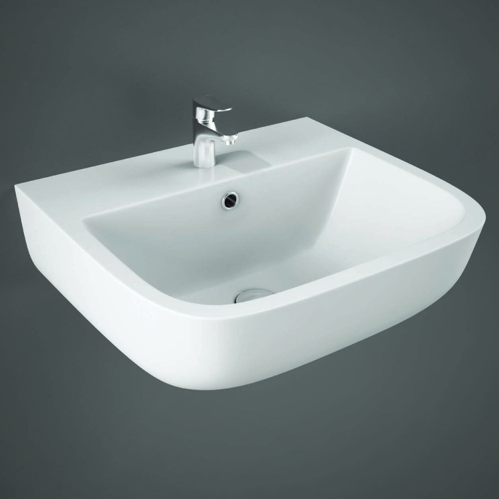 RAK Ceramics Series 600 400mm Wall Hung Basin 1 Tap Hole White