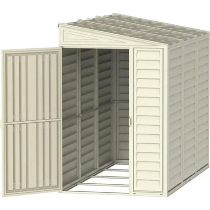 Saffron 4ft x 8ft Lean-To Vinyl Garden Shed with Foundation Kit