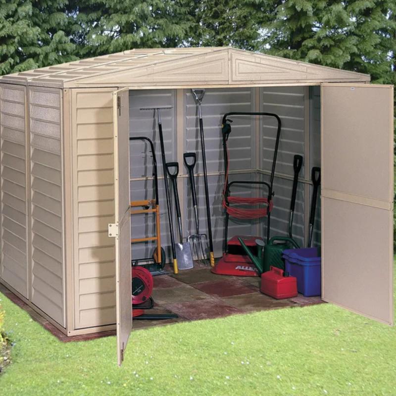 Saffron 8ft x 5ft Vinyl Garden Shed with Foundation Kit