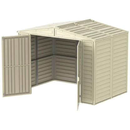 Saffron 8ft x 5ft Vinyl Garden Shed with Foundation Kit