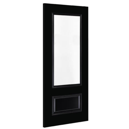 Deanta Sandringham Black Pre-Finished Glazed Internal Door - All Sizes