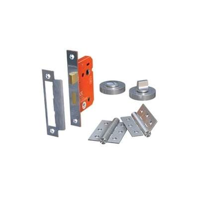 Sparka Bathroom Lock and Hinge Door Pack x 64mm Lock / 76mm Hinges -All Finishes