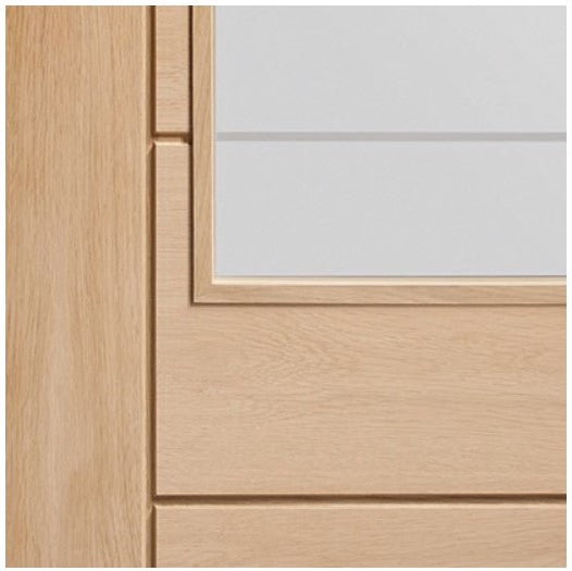 XL Joinery Palermo Original 2XG Unfinished Oak Internal Door with Clear Etched Glass