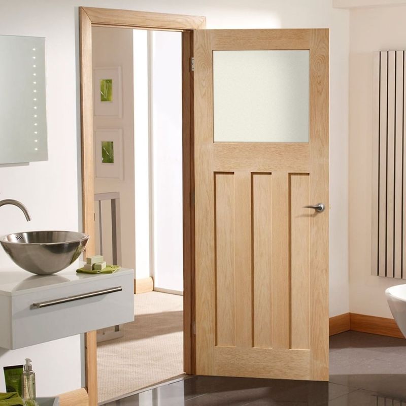 Image for XL Joinery DX Internal Oak Door with Obscure Glass 1981 x 762 x 35mm (30")