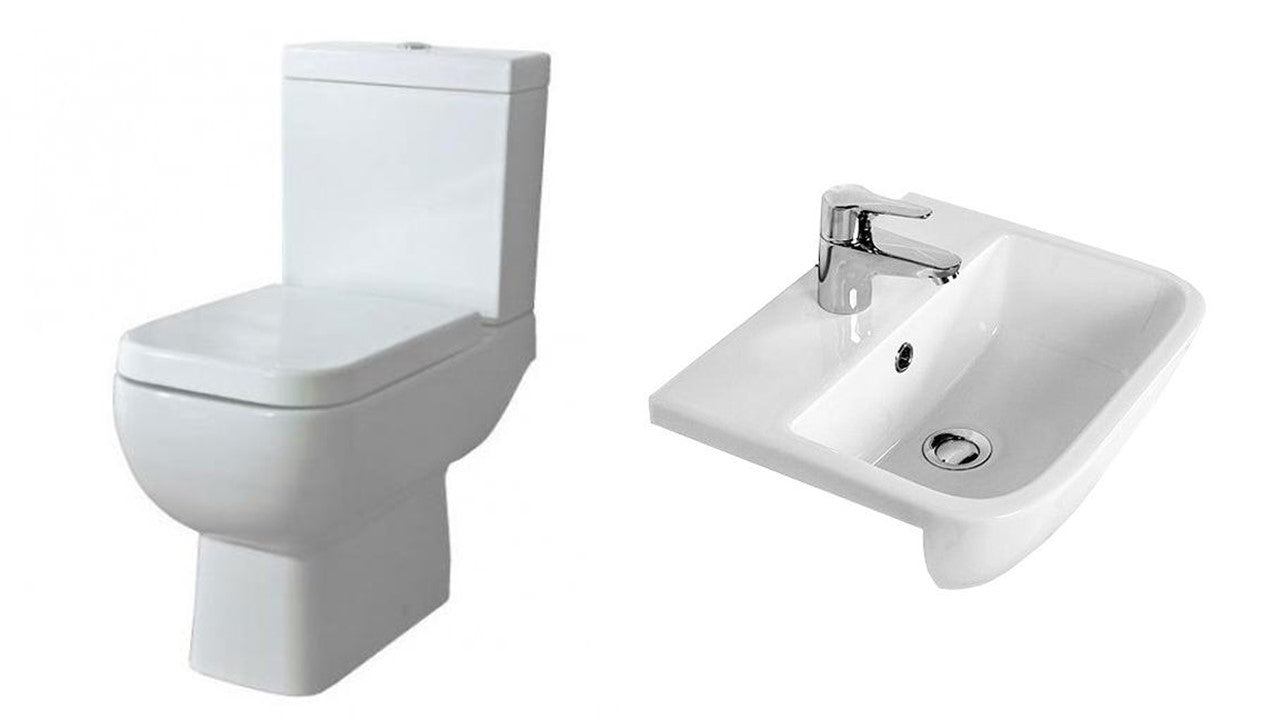 Image Of RAK Bathroom Suite Series 600 (Semi Recessed Basin 420mm, Full Access Toilet)