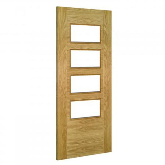 Image for Deanta Seville 4L Glazed Interior Oak Door - 1981 x 838 x 35 mm