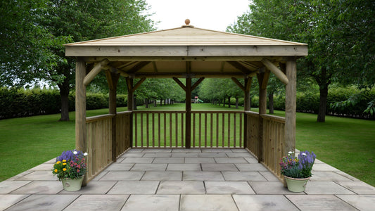 Image for Forest 3.5m Square Wooden Gazebo with Timber Roof - Inc Base