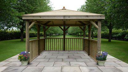 Image for Forest 3.5m Square Wooden Gazebo with Timber Roof - No Base