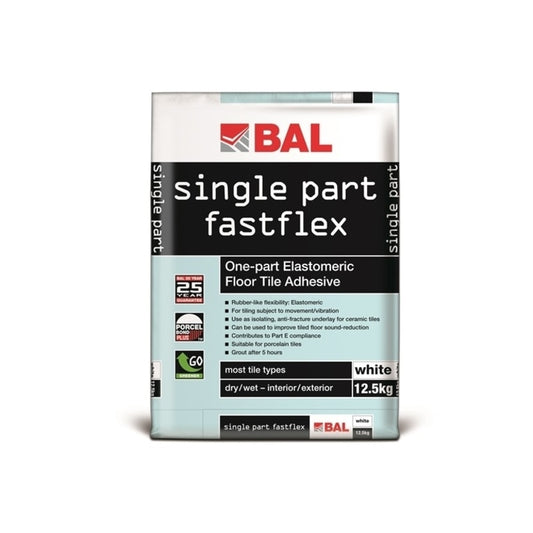 BAL Single Part Fast Flex Wall and Floor Tile Adhesive 12.5Kg - All Colours