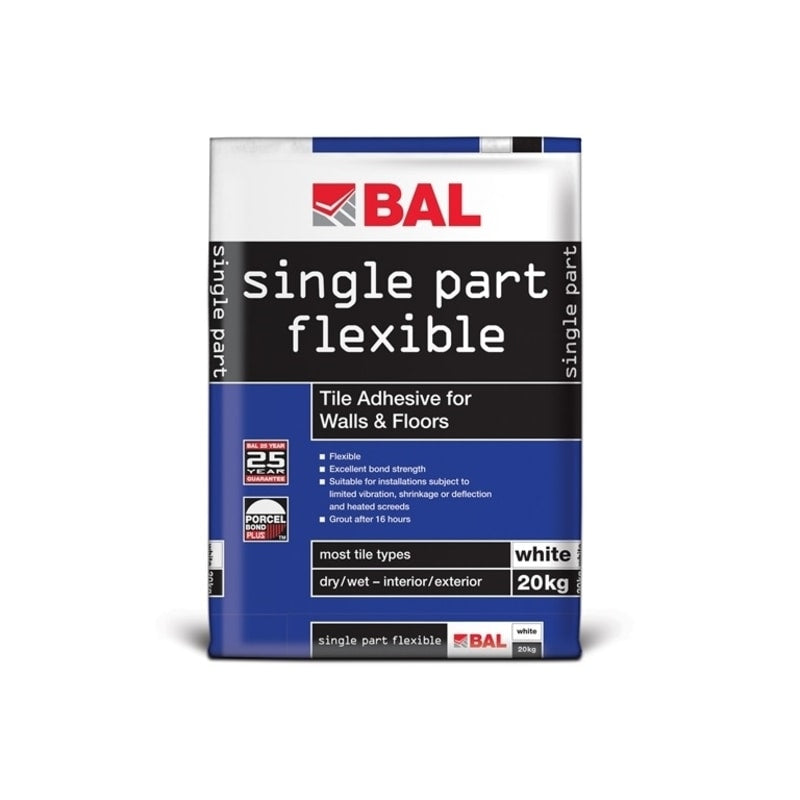 BAL Single Part Flexible Wall Tile Adhesive 20Kg - All Colours