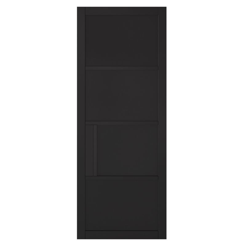 LPD Chelsea Black 4P Internal Door - 78in x 27in x 35mm (1981 x 686mm)
