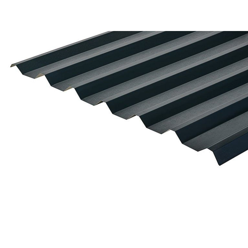 Cladco 34/1000 Box Profile PVC Plastisol Coated 0.7mm Metal Roof Sheet Slate Blue - All Sizes