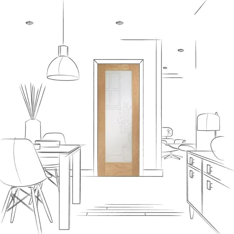 Image for XL Joinery Pattern 10 Internal Oak Door with Clear Glass 1981 x 610 x 35mm (24")