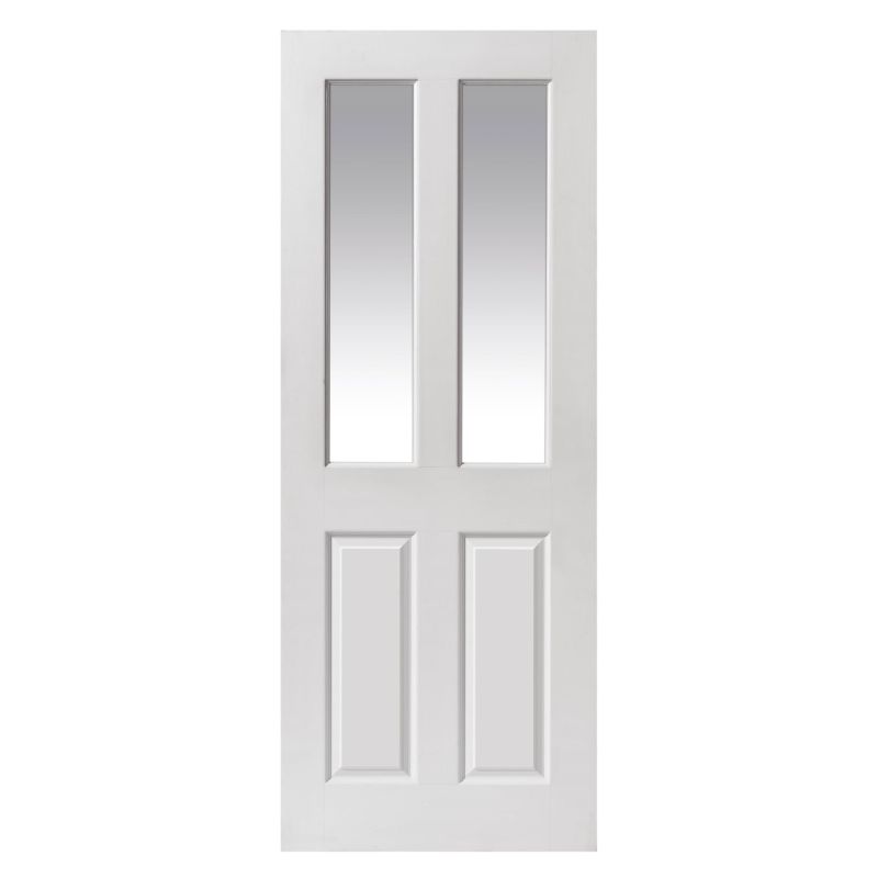 JB Kind White Smooth Moulded Panel Canterbury 2 Light Glazed Internal Door 1981 X 686 X 35mm