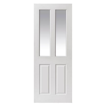 JB Kind White Smooth Moulded Panel Canterbury 2 Light Glazed Internal Door 1981 X 686 X 35mm