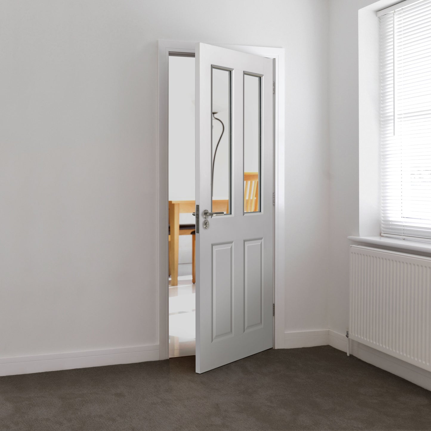 Image for JB Kind White Smooth Moulded Panel Canterbury 2 Light Internal Door