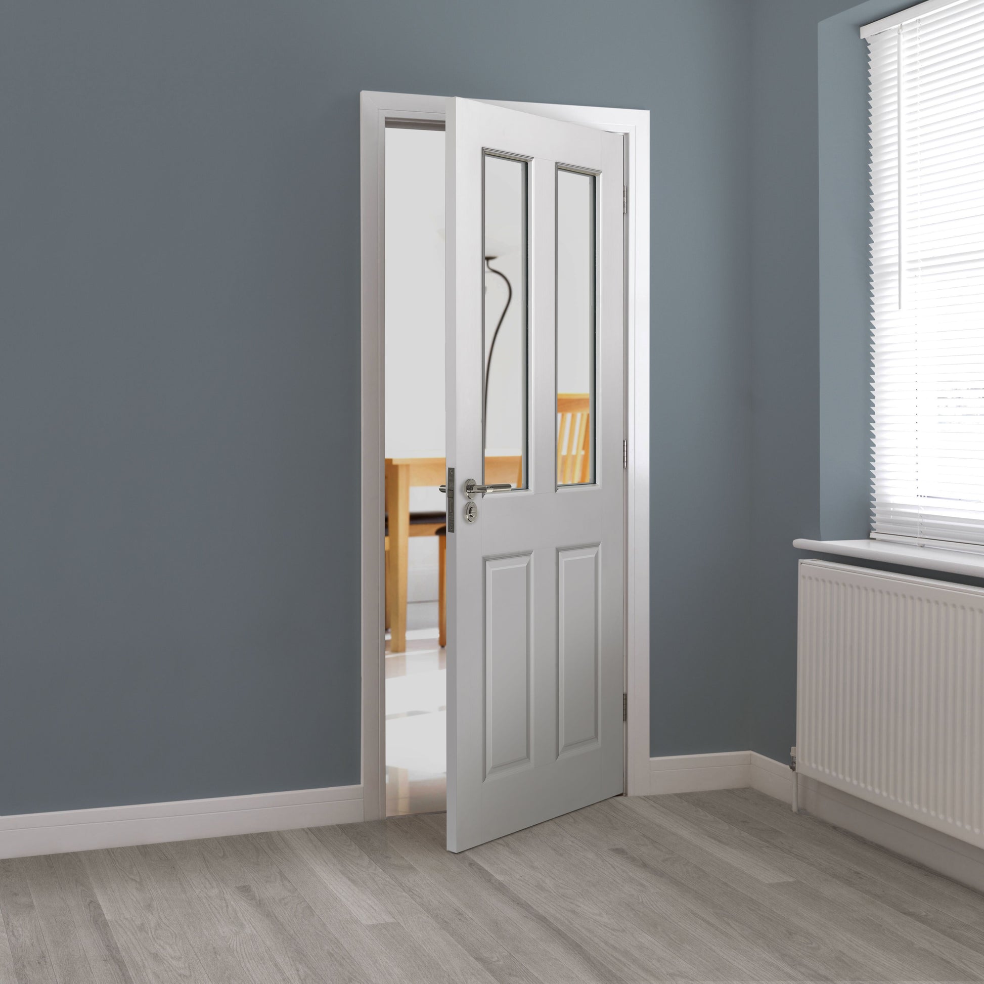 Image for JB Kind White Smooth Moulded Panel Canterbury 2 Light Internal Door