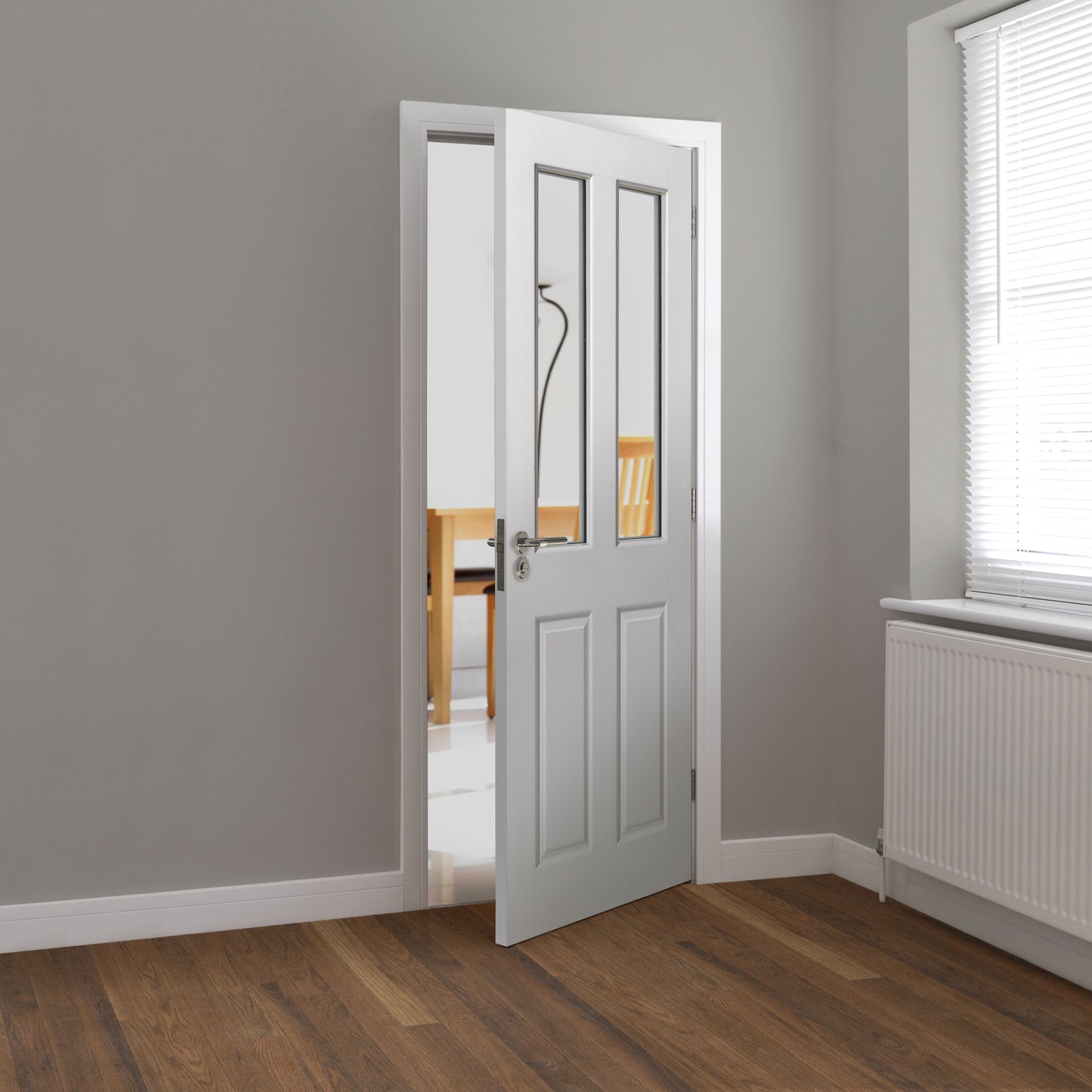 Image for JB Kind White Smooth Moulded Panel Canterbury 2 Light Internal Door