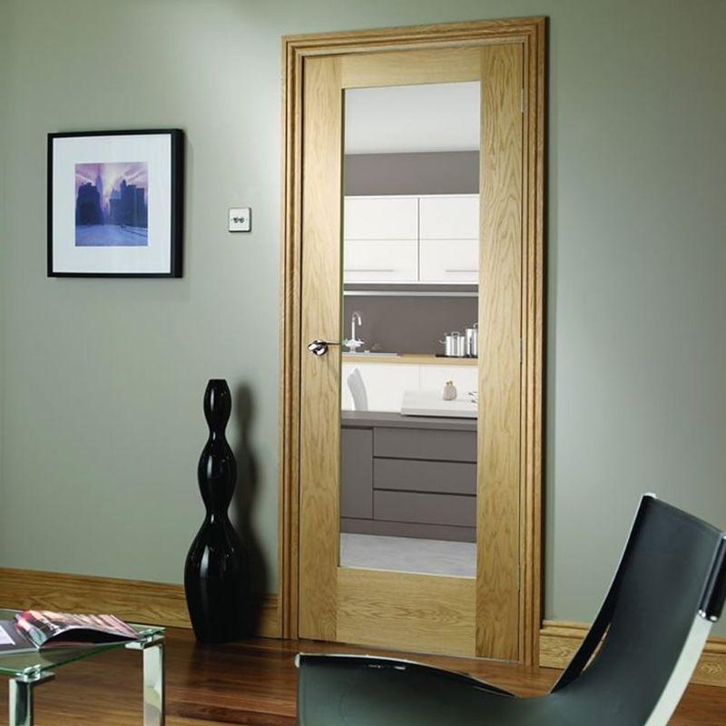 Image for XL Joinery Pattern 10 Internal Oak Door with Clear Glass 1981 x 610 x 35mm (24")