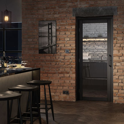 LPD Soho 4L Dark Charcoal Pre-Finished Internal Clear Glazed Door - 78in x 24in x 35mm (1981 x 610mm)
