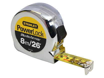 Stanley Tools PowerLock® BladeArmor® Pocket Tape 8m/26ft (Width 25mm)