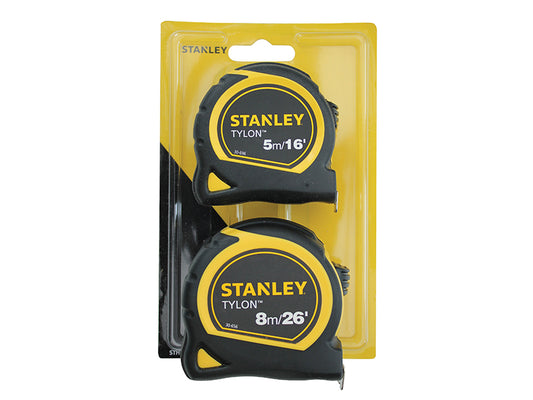 Stanley Tools Tylon™ Pocket Tapes 5m/16ft + 8m/26ft (Twin Pack)