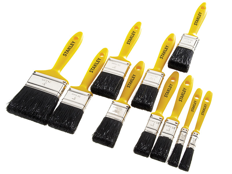 Stanley Tools Hobby Paint Brush Set of 10 12(2) 25(2) 38(3) 50(2) & 75mm