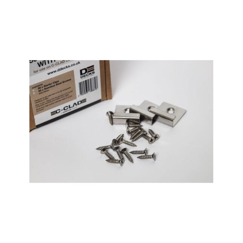 C-Clad Starter Clips and Screws  Box of 50)